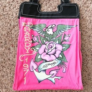 Ed Hardy Pink and Black Tote bag